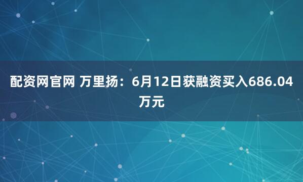 配资网官网 万里扬：6月12日获融资买入686.04万元