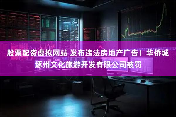 股票配资虚拟网站 发布违法房地产广告！华侨城涿州文化旅游开发有限公司被罚